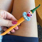CouldNook Chili Pepper Pen - Curved Body And Grinning Character Face