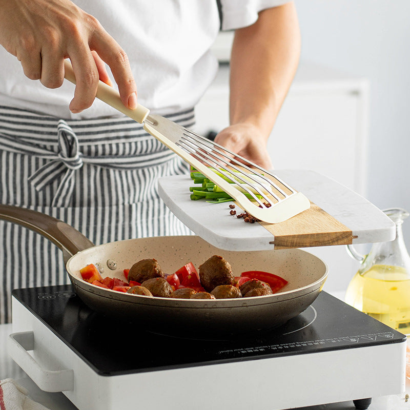 CouldNook Fish Spatula - Angled Slotted Head and Ribbed Handle