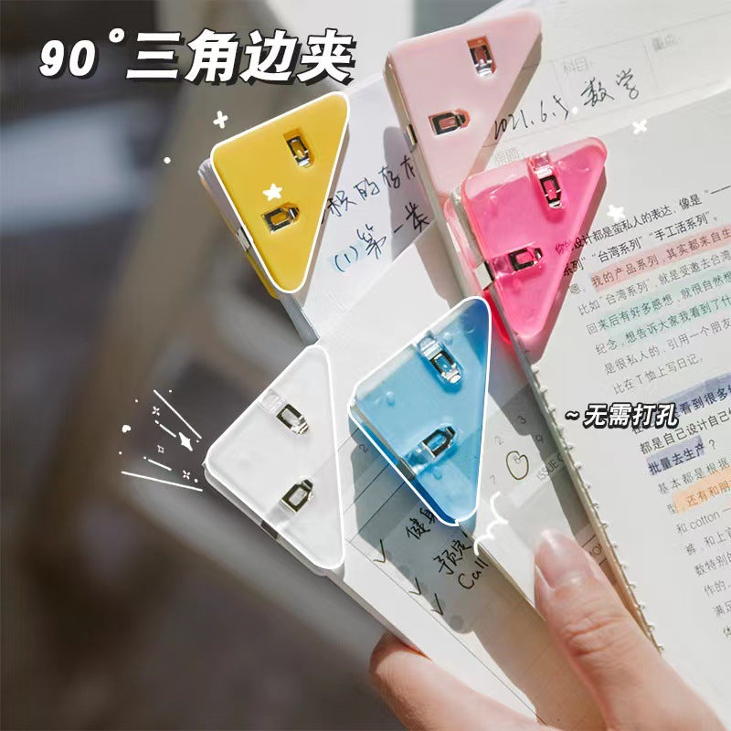 CouldNook Paper Corner Clip - Triangular Shape And Rounded Colored Panels