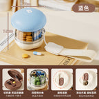 CouldNook Mushroom Pill Organizer - Four Compartments And Cutter Lid