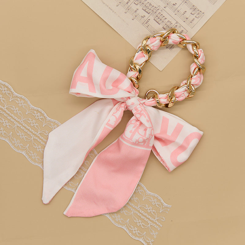 CouldNook Bow Scarf Phone Wrist Strap - Rose Pattern Loop