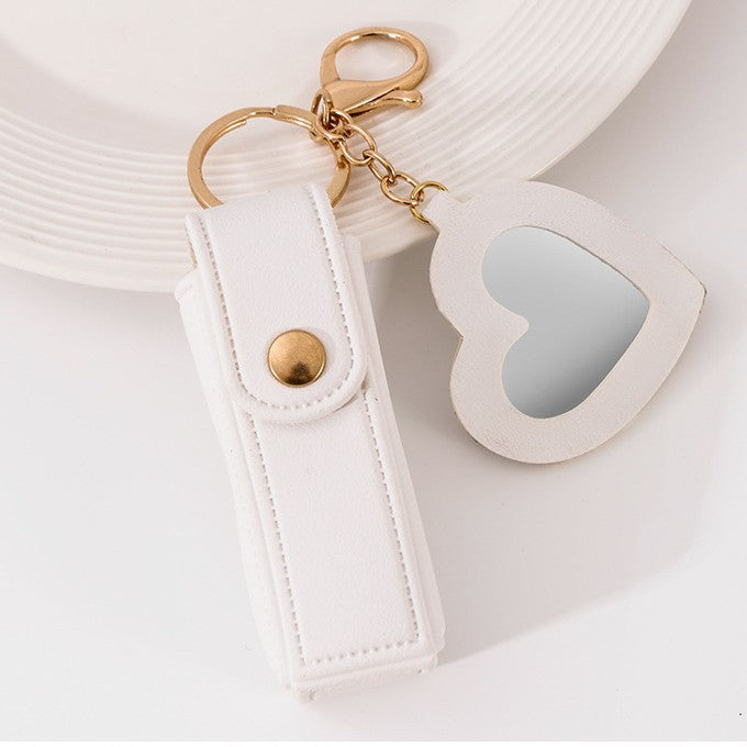 CouldNook Lipstick Pouch And Mirror - Snap Tab And Heart-Shaped Detail