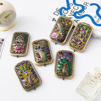 CouldNook Decorative Folding Pocket Mirror - Raised Peacock Motifs And Metal Frame