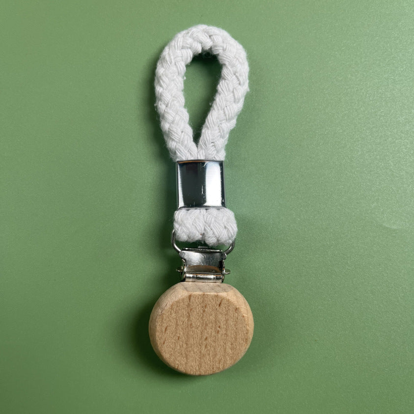 CouldNook Towel Clip - Braided Hanging Loop And Round Wood Detail
