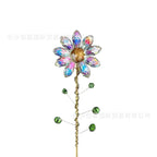 CouldNook Flower Suncatcher Plant Stake - Faceted Petals And Beaded Branches