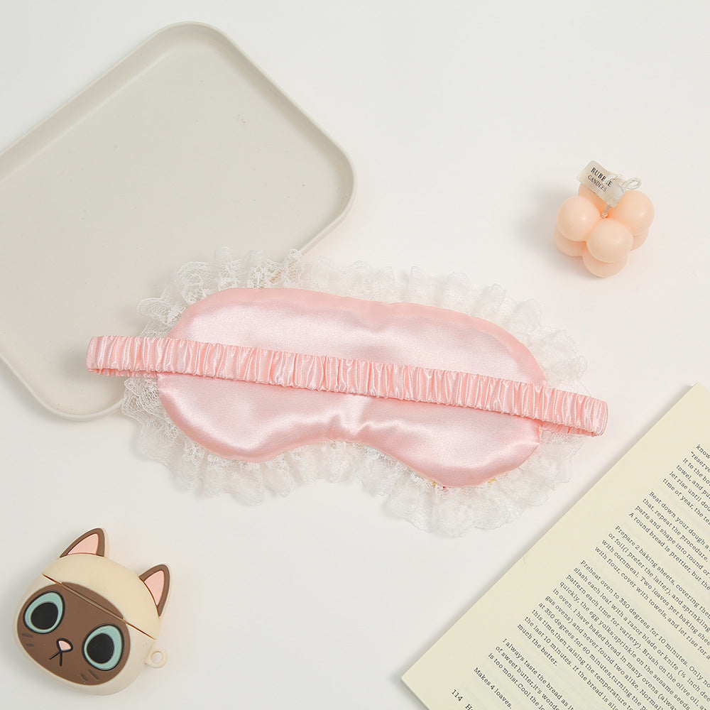 CouldNook Sleep Mask - Printed Front And Gathered Lace Border