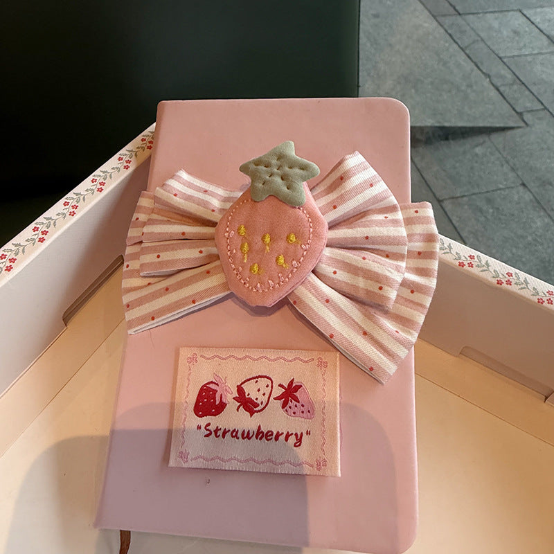 CouldNook Fruit Bow Notebook - Raised Motif And Patterned Ribbon Detail