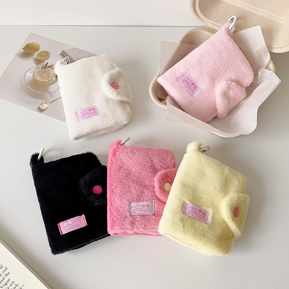 CouldNook Plush Card Wallet - Foldover Shape And Rounded Snap Tab