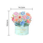Flower Pop-Up Greeting Card with Display Base
