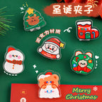 CouldNook Christmas Memo Clip - Festive Characters And Clear Shaped Border