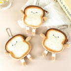 CouldNook Toast Coin Purse - Smiling Face And Dangling Striped Legs
