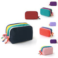 CouldNook Color Block Cosmetic Bag - Multiple Zippers And Contrasting Panels