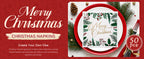 CouldNook Christmas Paper Napkins - Holly Berry Border And Script Greeting