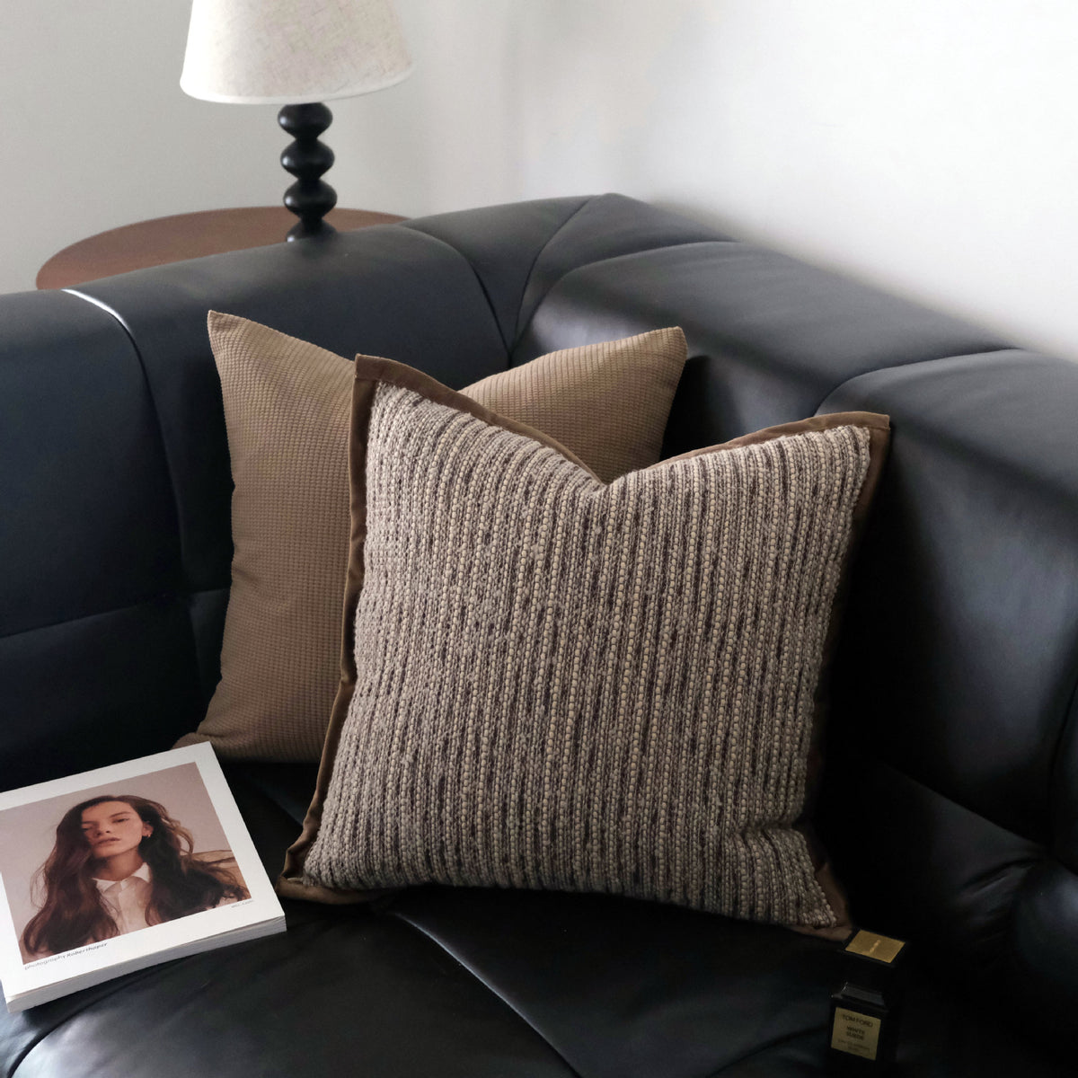 CouldNook Textured Cushion - Striped Ribbed And Raised Check Design Choices