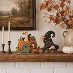 CouldNook Whimsical Goose Halloween Tabletop Decor‑Fall Season Wooden Ornament