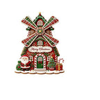 CouldNook Windmill House Magnet - Christmas Print And Rotating Blade Detail