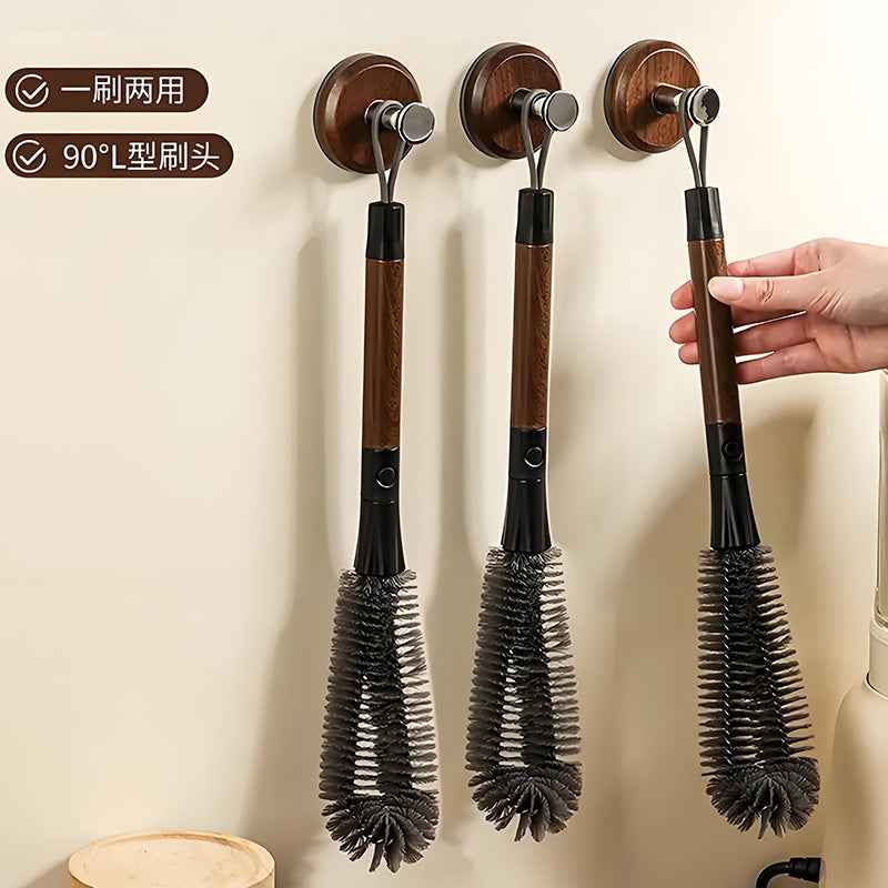 CouldNook Cup Brush - Woodgrain Handle And Detachable Slim Brush