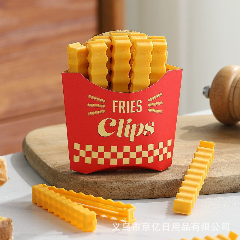 CouldNook Fries Shape Magnetic Bag Clip 12PCS Set - Snack Corner Accent