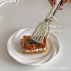 CouldNook Steak Tongs - Slotted Heads and Folded Side Rests