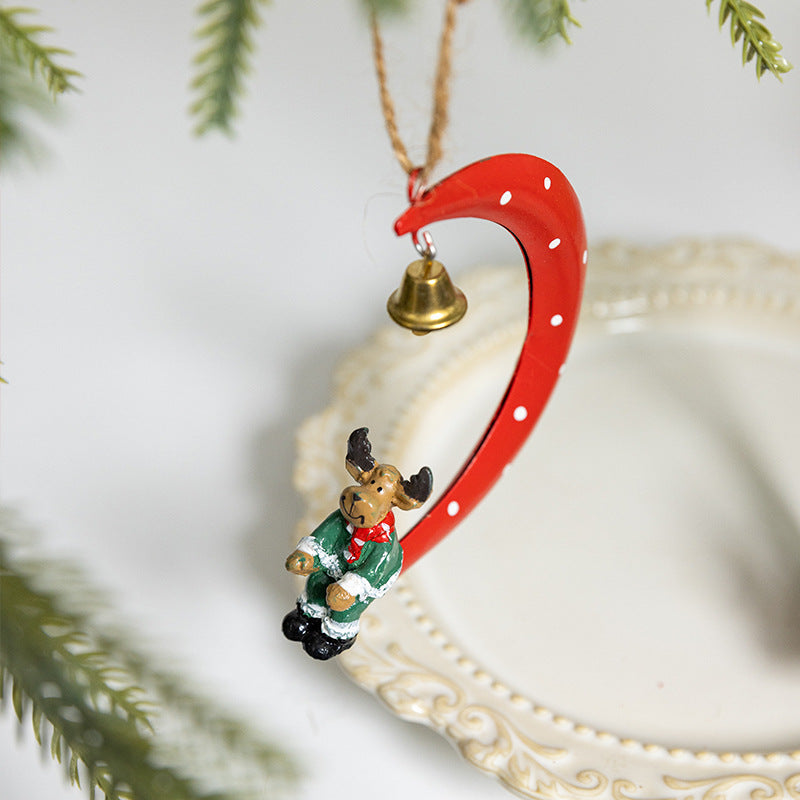 CouldNook Christmas Crescent Ornament - Character Figures and Suspended Bells