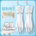 CouldNook Household Cleaning Gloves - Textured Palms And Contrast Cuff Edges