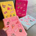 CouldNook Plush Patch Notebook - Colorful Icons And Fuzzy Cover Texture