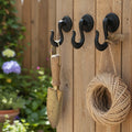 CouldNook Cast Iron Wall Hook - Curved Arm and Round Backplate