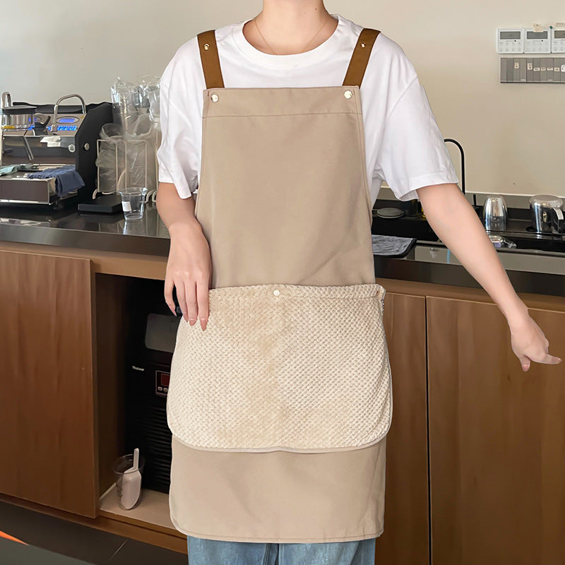 CouldNook Hand-Wipe Kitchen Apron - Convenient Absorbent Side Panels