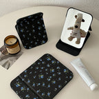 CouldNook Patterned Folding Mirror - Printed Cover And Fold-Back Tabletop Support