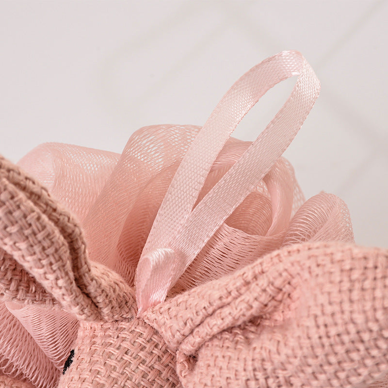 CouldNook Rabbit Bath Pouf - Plush Character and Mesh Body