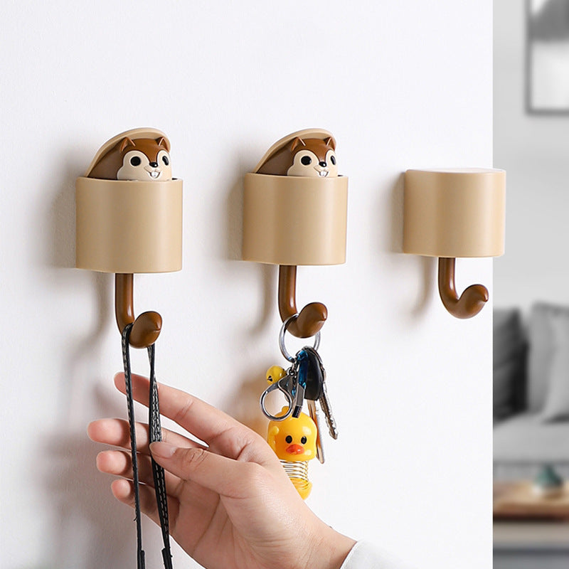 CouldNook Animal Wall Hook - Peeking Character and Curved Hanging Arm