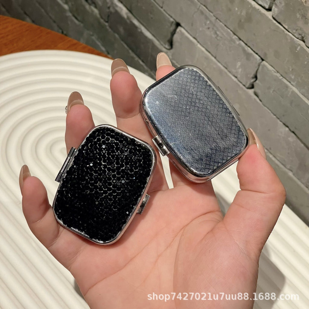 CouldNook Rhinestone Pill Box - Sparkling Lid And Divided Insert