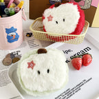 CouldNook Apple Coin Purse - Fuzzy Cut Fruit Design And Star Accent