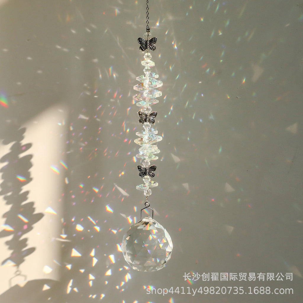 CouldNook Butterfly Crystal Suncatcher - Faceted Beads And Hanging Prism Ball