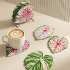 CouldNook Tropical Leaf Coaster - Shaped Edges And Colorful Vein Patterns