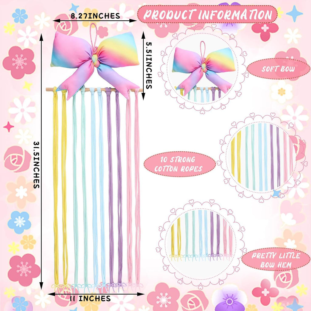 CouldNook Hanging Hair Clip Organizer - Cotton Ropes And Shaped Topper
