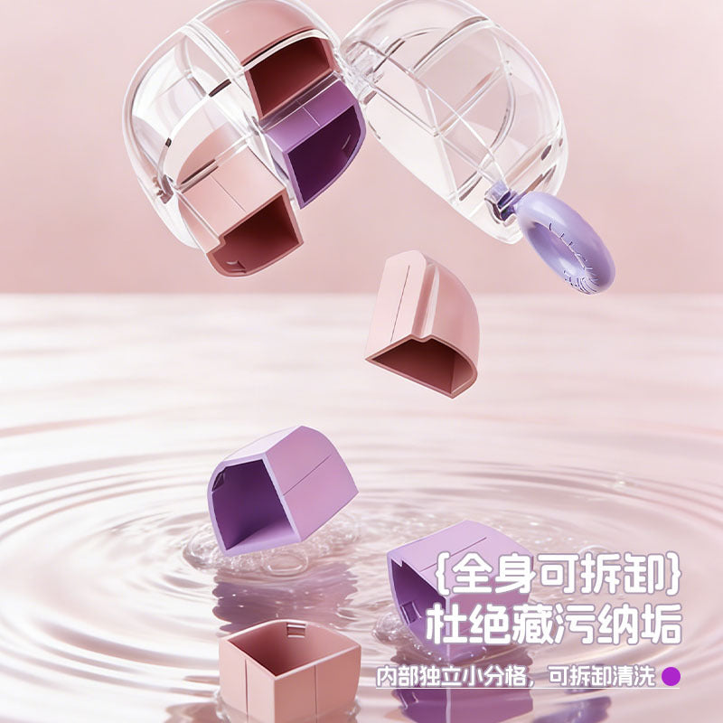 CouldNook Ring Handle Pill Organizer - Eight Compartments And Clear Shell