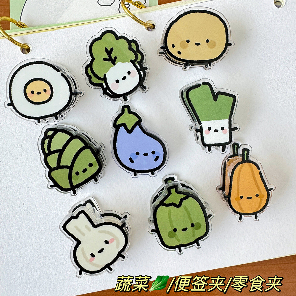 CouldNook Food Character Memo Clip - Tiny Faces And Vegetable Shapes