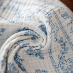 CouldNook Square Fabric Placemat - Crinkled Texture and Printed Floral Designs