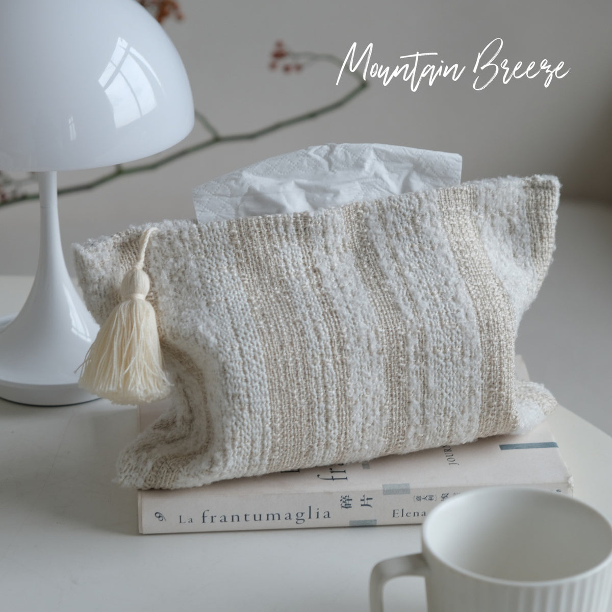 CouldNook Tassel Tissue Pouch - Woven Stripes And Zip Storage