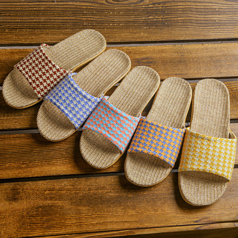 CouldNook Woven Look Open Toe Home Slippers - Soft Home Detail