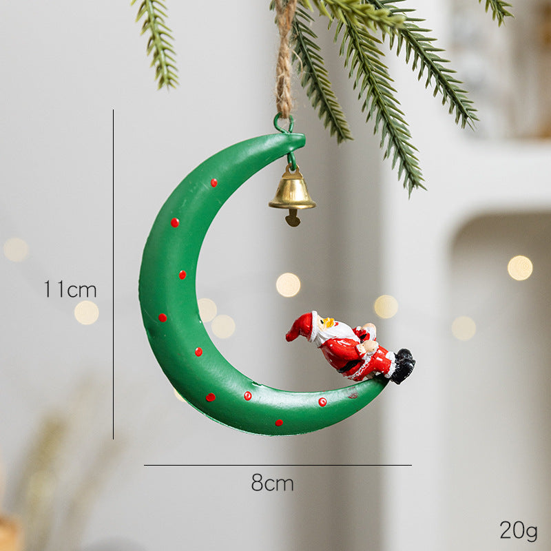 CouldNook Christmas Crescent Ornament - Character Figures and Suspended Bells