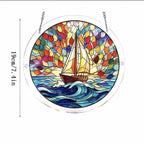 CouldNook Acrylic Puzzle Suncatcher - Round Panel And Colorful Window Artwork