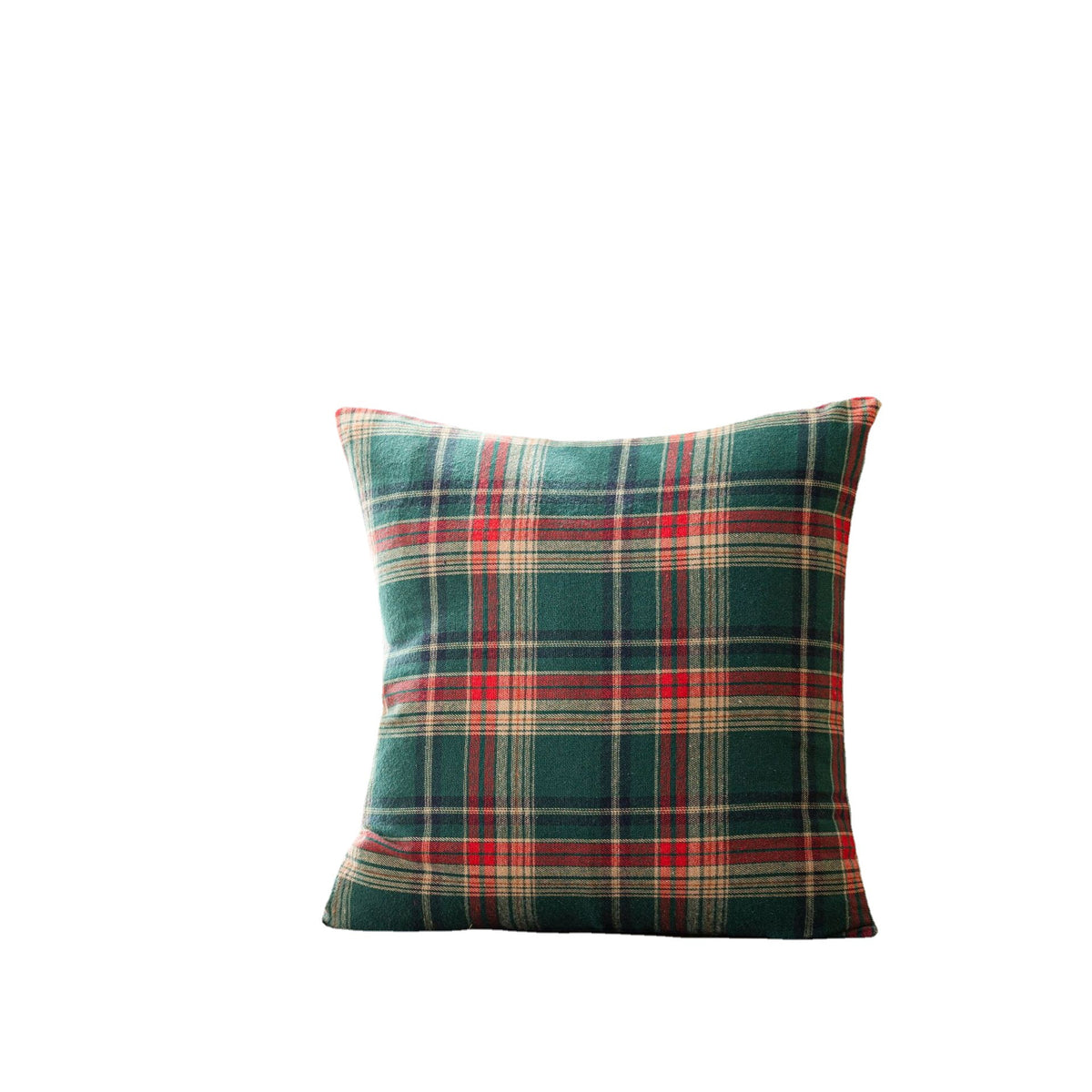 CouldNook Seasonal Pattern Cushion - Plaid Checks And Raised Festive Motifs