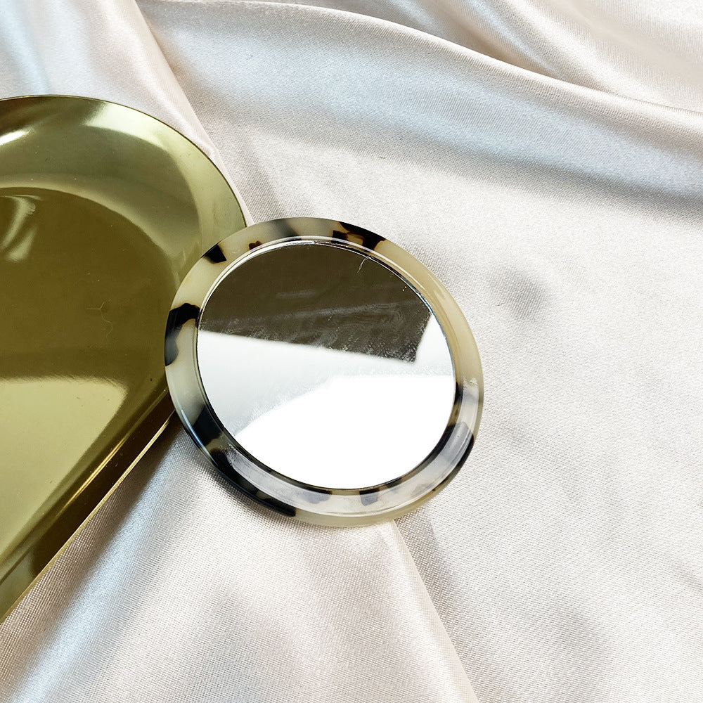 CouldNook Round Acetate Mirror - Circular Face And Patterned Border Detail