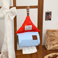 CouldNook House-Shaped Tissue Holder - Dotted Roof and Hanging Loop
