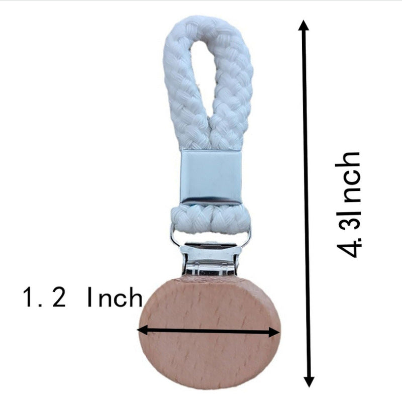 CouldNook Towel Clip - Braided Hanging Loop And Round Wood Detail