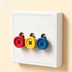 CouldNook Decorative Switch Cover - Button Motifs And Stitch-Effect Border