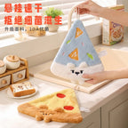 CouldNook Food-Shaped Hand Towel - Embroidered Faces And Hanging Cord