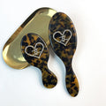 CouldNook Heart-Accent Grooming Accessory - Faceted Detail And Patterned Acetate Body